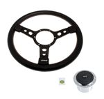 Steering Wheel Kit 14" Vinyl Semi Dish Black Centre Alloy Boss - LL1119B36A - Mountney